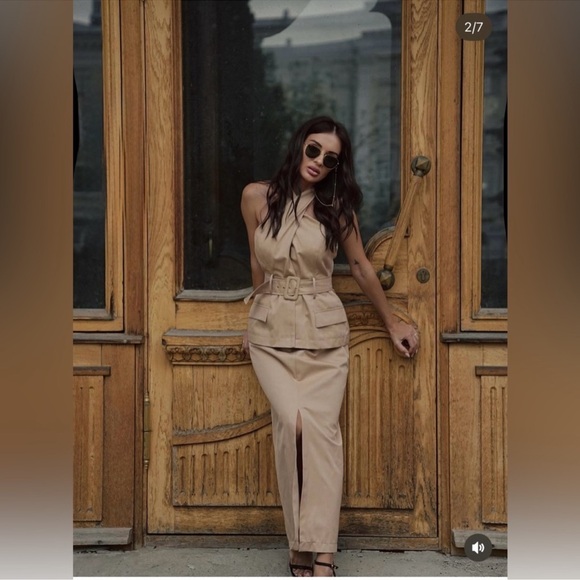 ZARA CROSSOVER BELTED MIDI DRESS - Picture 4 of 16